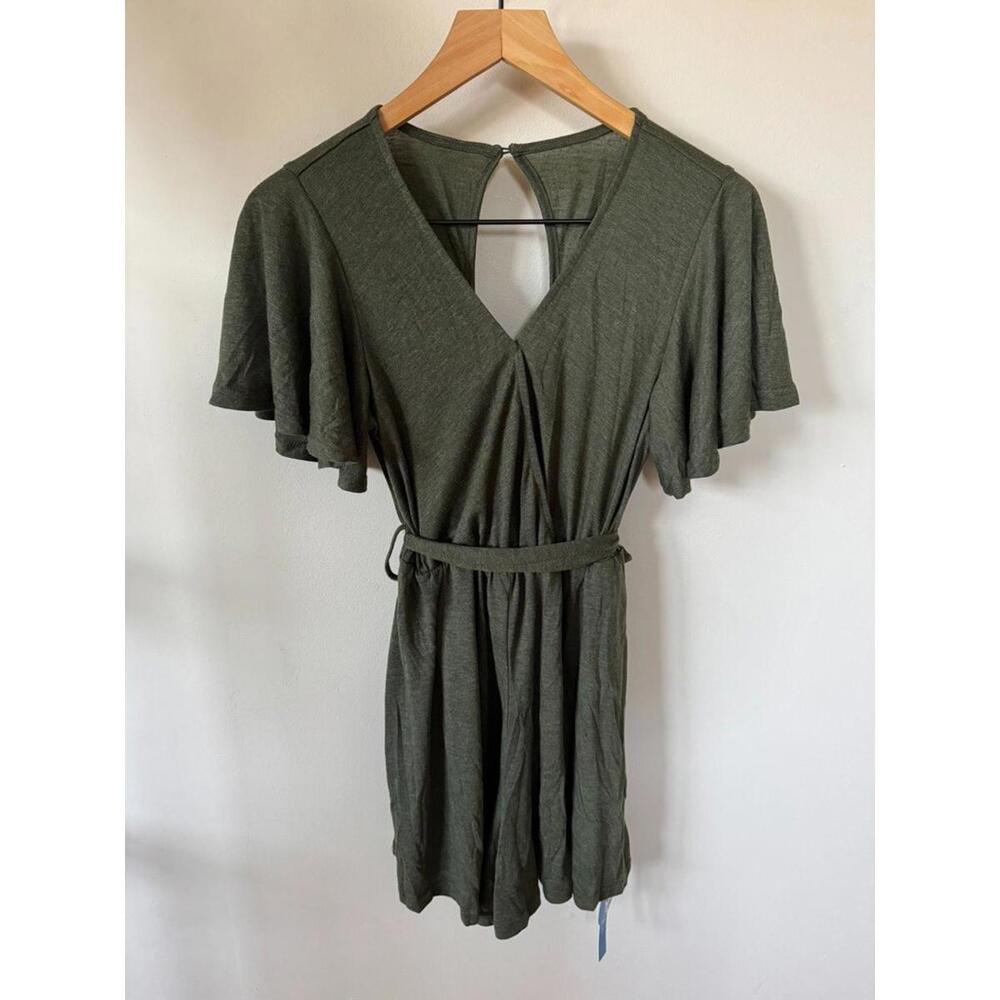 CupShe Women's Casual V Neck Solid Wide Leg Romper MEDIUM NWT